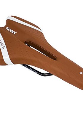 日本直邮GORIX 自行车低反弹鞍座 浅棕色×白色  缓解臀部压力