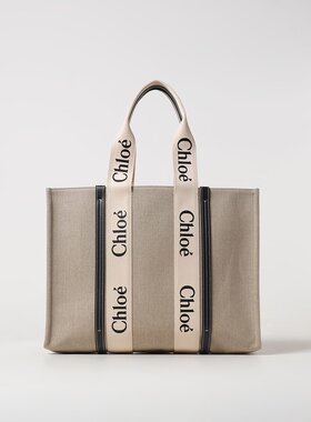 潮奢 Chloe 蔻依 女士 Woody logo印花手提包 C22AS383I26