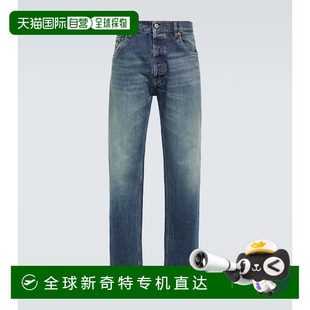 香港直邮Prada 男士 1h可退 普拉达 舒适时 直筒牛仔裤 blue蓝色