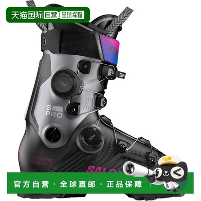 自营欧洲直邮SALOMON 黑色聚氨酯聚烯烃女士全山地雪鞋