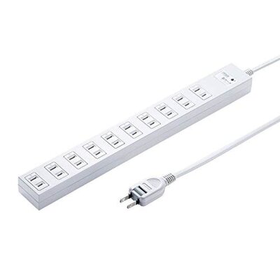 日本直邮SANWA SUPPLY防雷电源插座10插位3m TAP-SP217-3