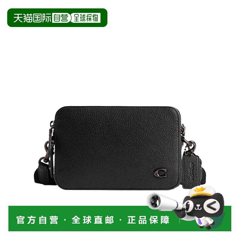 1h可退 香港直邮COACH 男士斜挎包 CR782BLK 黑色 拉链单肩包蔻驰