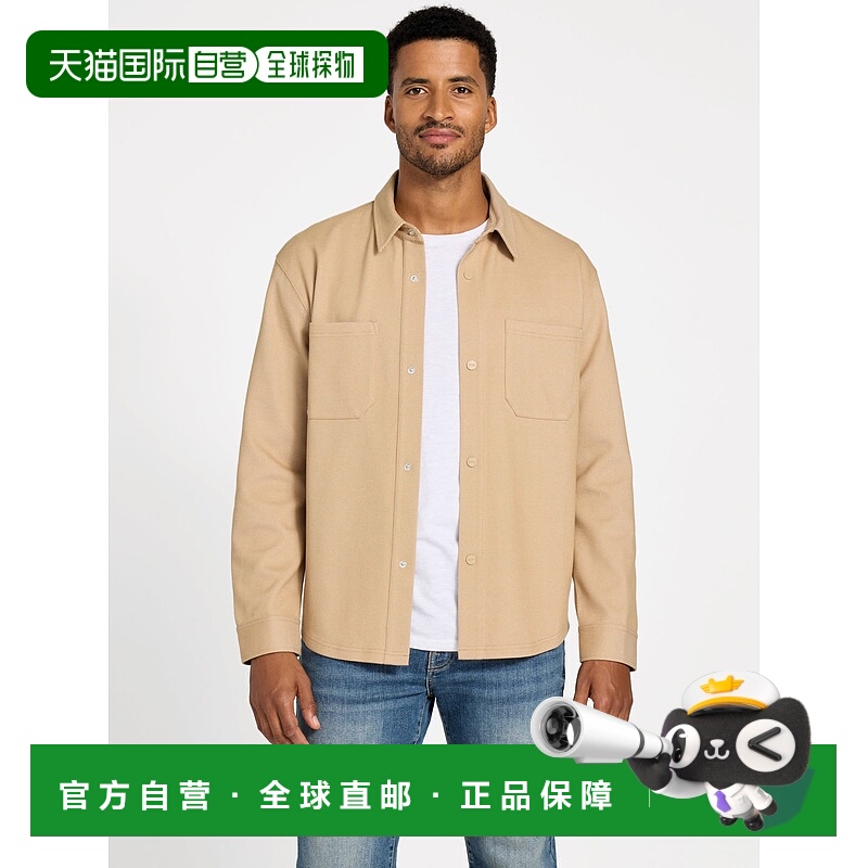 自营guessGiovanni Textured-Knit Pocket Shirt - toasted taupe