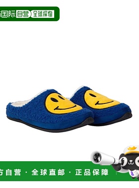 自营 Deer Stags Clogs男式美国8号蓝色笑脸人造毛皮拖鞋GBNC533-