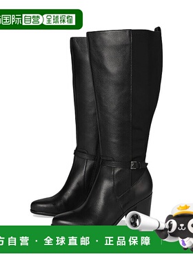 自营 Naturalizer Kalina J3012L1004女式美国10码黑色皮革及膝长