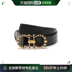 香港直邮ferragamo菲拉格慕女士黑色扣式 腰带23B787726304百搭