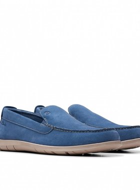 Clarks Flexway Step 浅蓝色绒面革