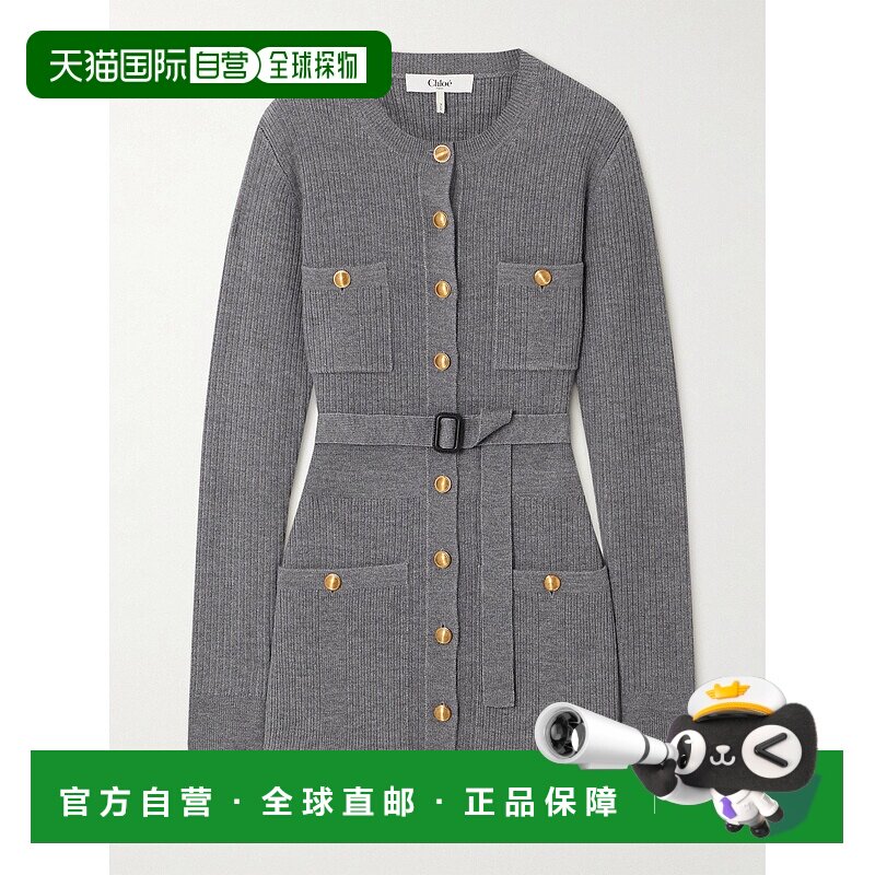 1h可退 香港直邮潮奢 Chloe 蔻依 女士 羊毛针织长款开衫 CH24WMC