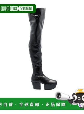 【99新未使用】香港直邮Prada 黑色徽标高筒靴子 1WP1443LGWF070