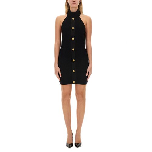 香港直邮BALMAIN 女士连衣裙 DF0R3236KH58 AW2024 黑色