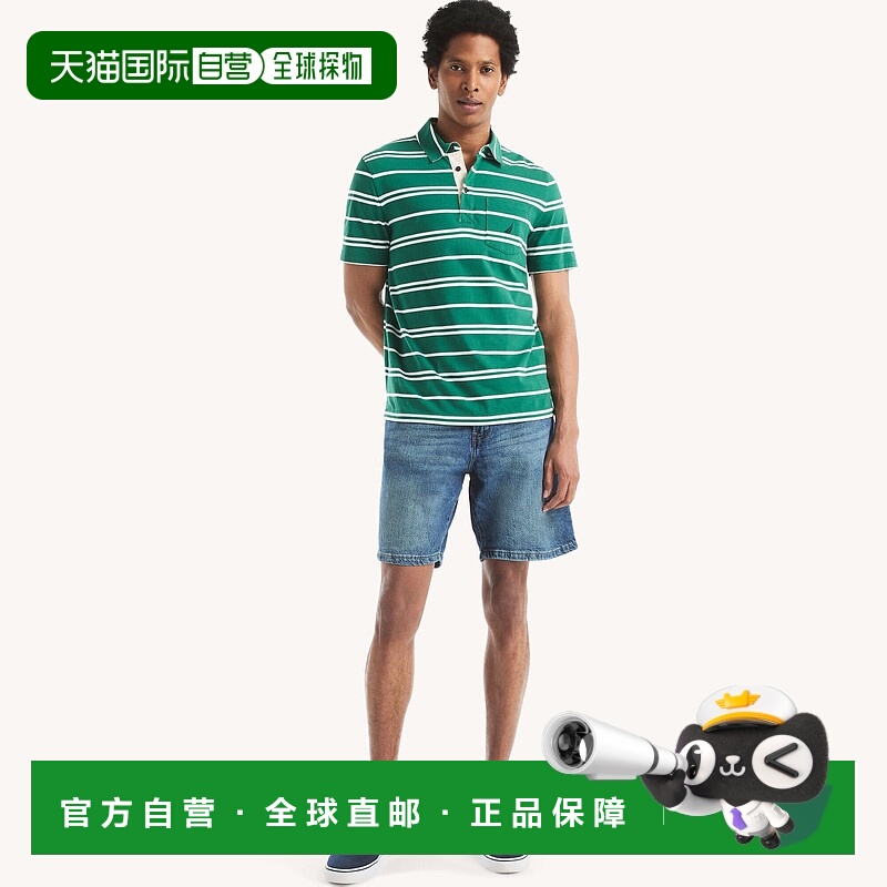自营 Nautica男式9.5英寸宽松牛仔短裤-摇滚风水洗 美国奥莱直发