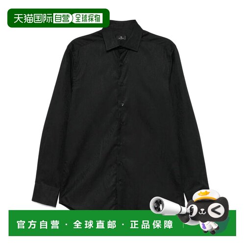 1h可退 香港直邮ETRO 男士衬衫 MRIB0001AQ043N0000 SS2026 黑色