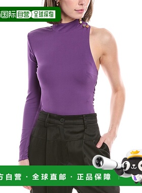 自营 Elisabetta Franchi不对称连体衣-紫色 美国奥莱直发性感