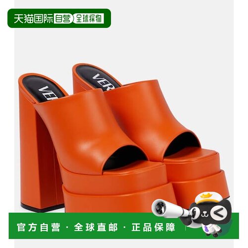 香港直邮versace 范思哲 女士 皮质防水台凉拖 001180