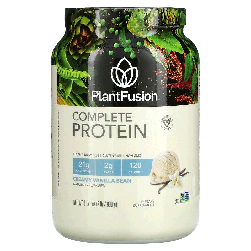 香港直邮PlantFusion,全蛋白，奶油香草豆，2 磅（900 克）消化酶