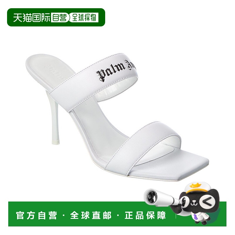 自营Palm Angels Logo Band Leather Sandal - white 美国奥莱直