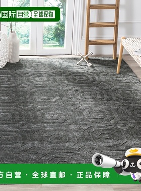 自营safaviehElements Hand Made Area Rug, Dark Grey Contempor