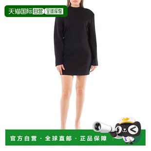 自营 Anine Bing Adeline纯羊毛混纺迷你连衣裙-黑色 美国奥莱直