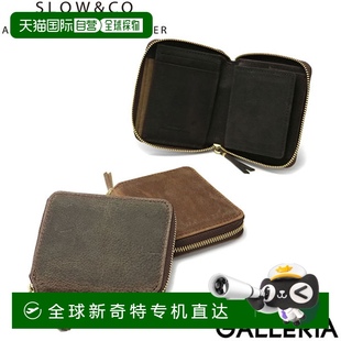 日本直邮 kudu迷你圆形钱包双折圆形拉链零钱包牛皮男S SLOW Kudu