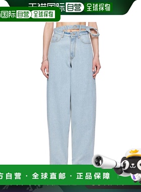 1h可退 香港直邮潮奢 Y PROJECT 女士 蓝色 Double Waist 牛仔裤