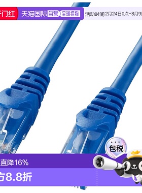 【日本直邮】Sanwa山业 CAT5eLAN电缆UTP/防断 3m 蓝色LA-Y6-03BL