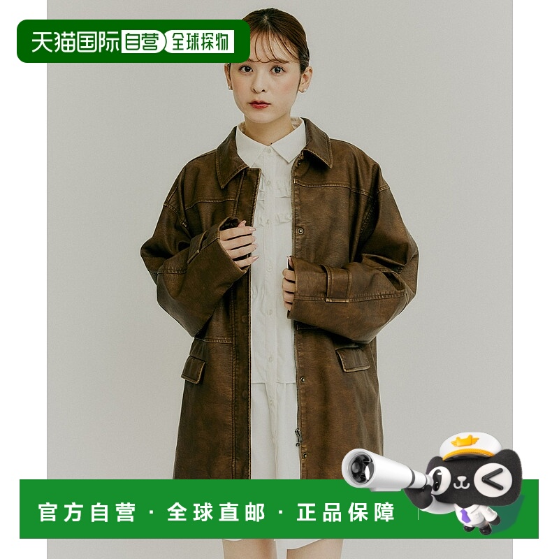 1h可退 日本直邮olu. 女装 仿皮复古宽松短外套 高级感设计 OL25S