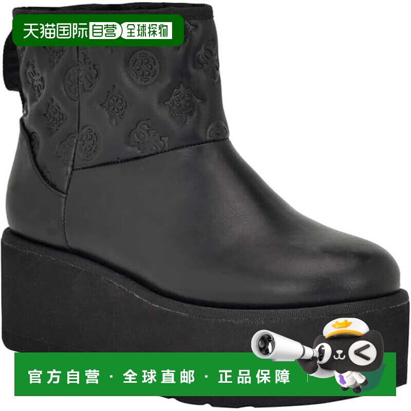 自营Guess Jilla Boots Women's Black Round Toe Platform Ankle图片