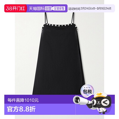 1h可退 香港直邮Staud 女士 Laura 纽扣装饰亚麻混纺迷你连衣裙 S