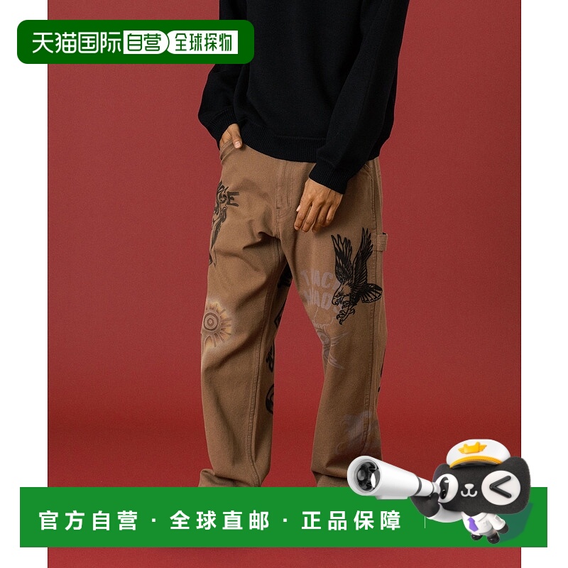 1h可退 日本直邮XLARGE男女同款宽松工装裤涂鸦设计牛仔长裤 1012