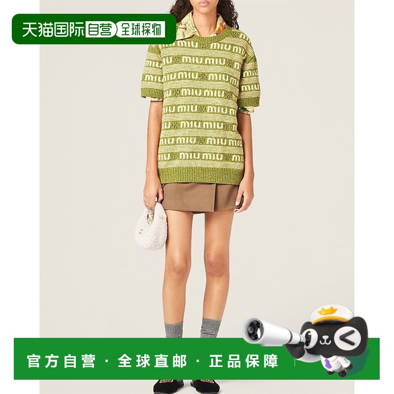 香港直邮Miu Miu 羊毛和羊绒短袖毛衣 MML870138ESOOO针织