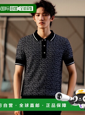 香港直邮BALMAIN 男士T恤 DH1EG010BC72SOS SS2025 蓝色 圆领短袖