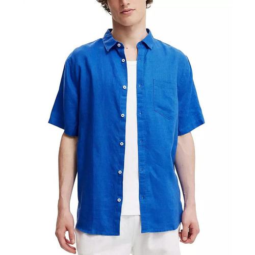 美国直邮COTTON ON 男士亚麻短袖衬衫 商务时尚舒适修身 100 亚麻