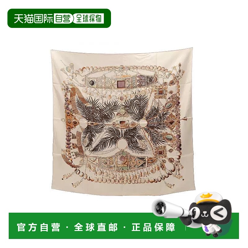 1h可退 日本直邮中古Hermes爱马仕女A级95新carres 90丝绸围巾/丝