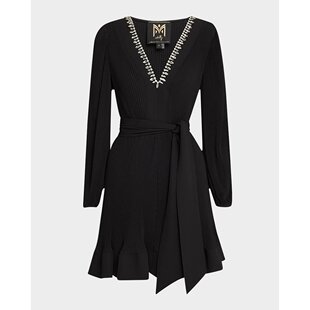 美国直邮MILLY女士连衣裙V领长袖修身时尚优雅自然舒适百搭女装