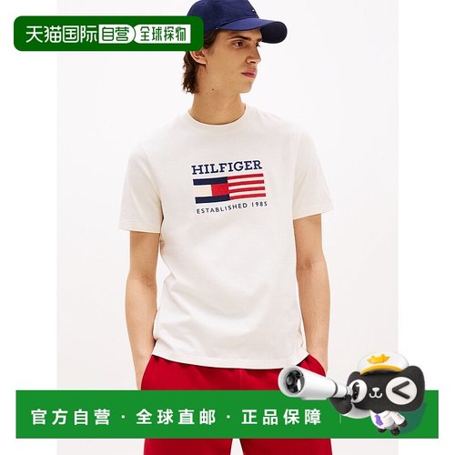 日本直邮TOMMY HILFIGER 美国风单图案旗帜印花T恤 [TO3203EW0127