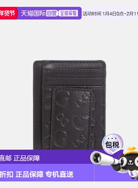 自营guessDebossed Logo Card Case - black snakeskin 美国奥莱