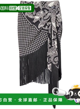 香港直邮BALMAIN 女士半身裙 CF1LC225SD29EDK AW2024 黑色 Fring