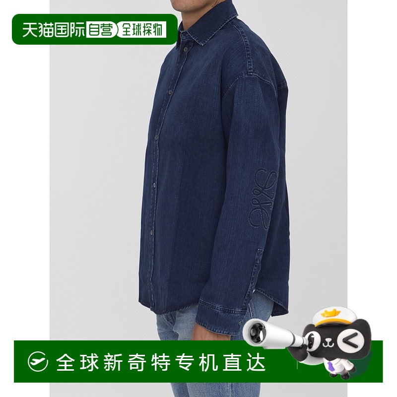 1小时内可退 香港直邮LOEWE 男士衬衫 H526Y1DW078383 AW2024 黑