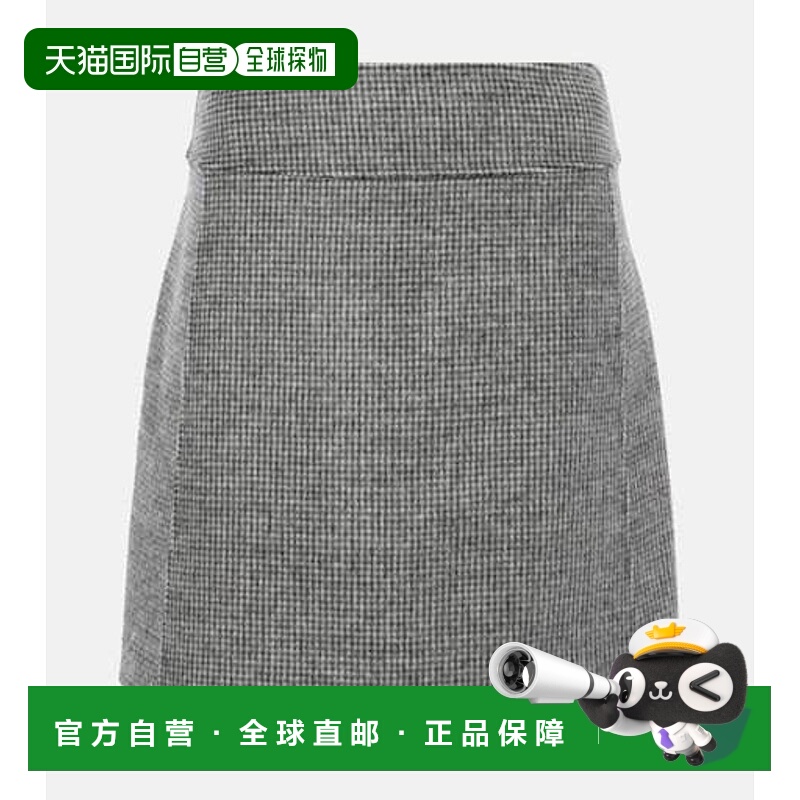 1h可退 香港直邮潮奢 S-MAXM ARA 女士 石头色千鸟格羊毛马海毛混