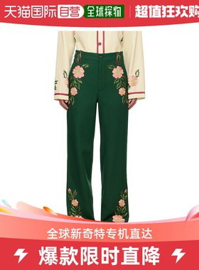 香港直邮潮奢 Bode 女士绿色 Prairie Rose 长裤