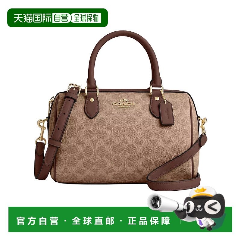 香港直邮COACH 女士斜挎包 CV961IMXHE AW2022 棕色 徽标单肩包