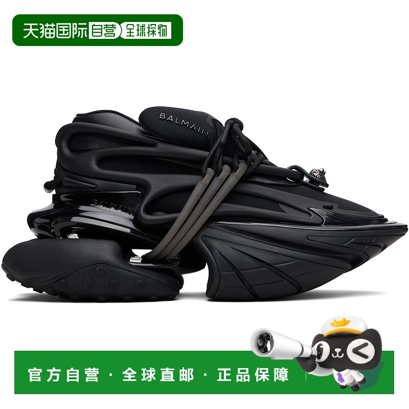 香港直邮Balmain 巴尔曼 男士 黑色 Leather Unicorn 运动鞋 BM1V