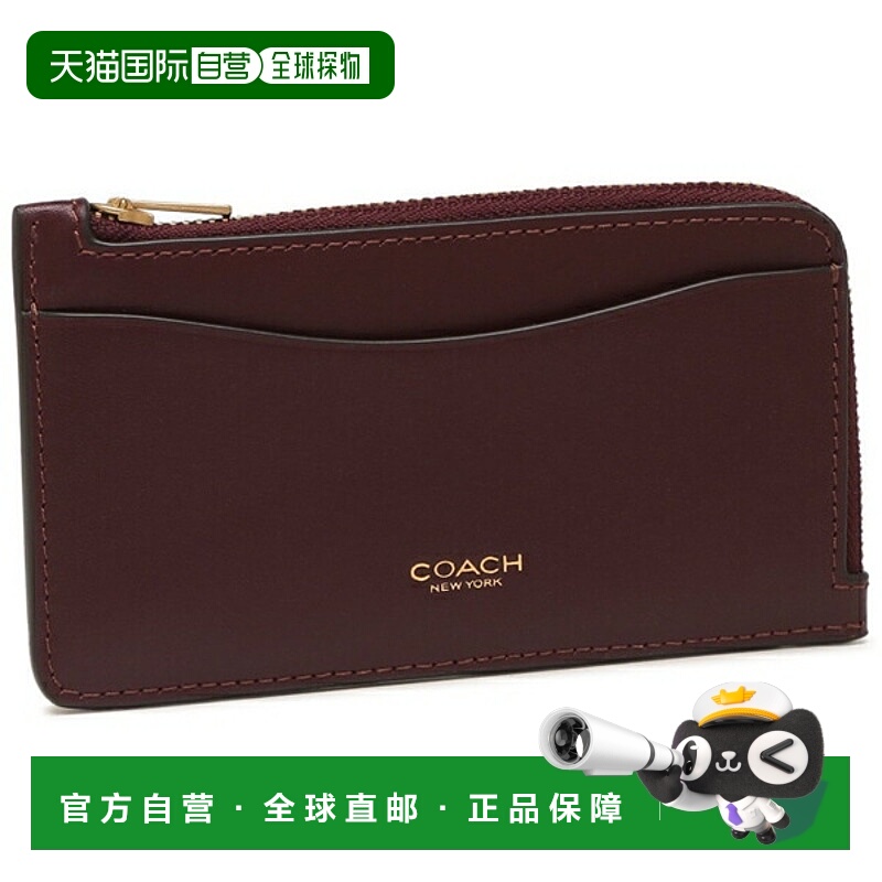 日本直邮Coach New York 拉链卡包酒红色女士 CBF50 B4XD2