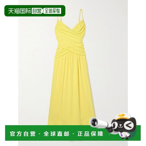 香港直邮FARM RIO 女士 褶皱亚麻混纺长款连衣裙 321911PF24Yello