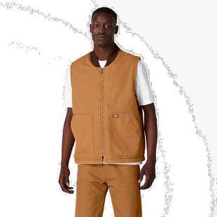 Dickies 石洗鸭高毛绒羊毛衬里背心 - 石洗棕色鸭 (sbd) 【美国奥