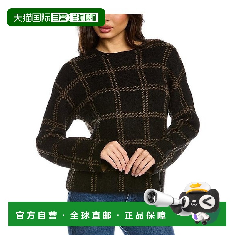 1h可退 【美国直邮】Vince 窗格图案羊驼毛与羊毛混纺套头衫 女装