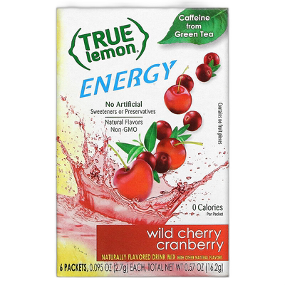 香港直邮True Citrus,True Lemon，能量，野生樱桃蔓越橘，6 包，