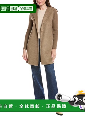 自营Kenneth Cole Hooded double face wool with rib knit sleev