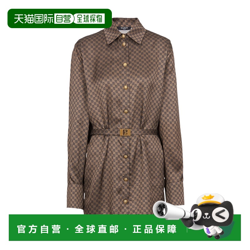 香港直邮Balmain 迷你字母印花衬衫 BF0HS270VD98长袖