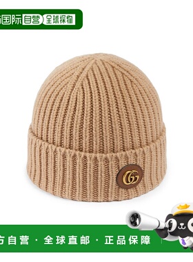 1h可退 香港直邮Gucci 古驰 女士 饰双G羊毛山羊绒混纺帽子 76459